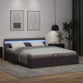 vidaXL Hydraulický posteľný rám+úložný priestor, LED, 160x200 cm