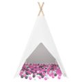 vidaXL Teepee stan Biela 120 x 120 x 150 cm Textil a plast