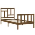 vidaXL Posteľný rám s čelom medovohnedý 90x200 cm masívne drevo