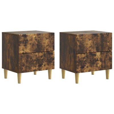 vidaXL Nočný stolík so zásuvkou 2 pcs Dymový dub 43 x 34,5 x 48 cm