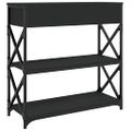 vidaXL Konzolový stolík čierny 75x28x75 cm kompozitné drevo