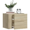 vidaXL Nástenné nočné stolíky 2 ks dub sonoma 45x30x35 cm