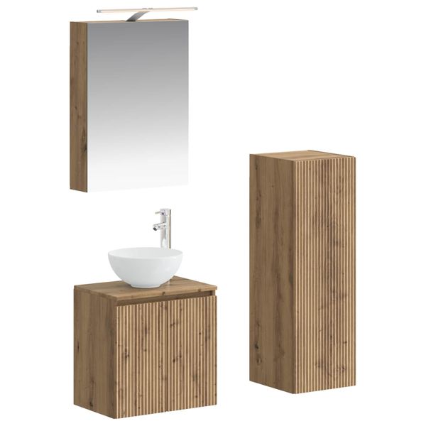vidaXL Sada kúpeľňového nábytku 4 pcs Dub artisan