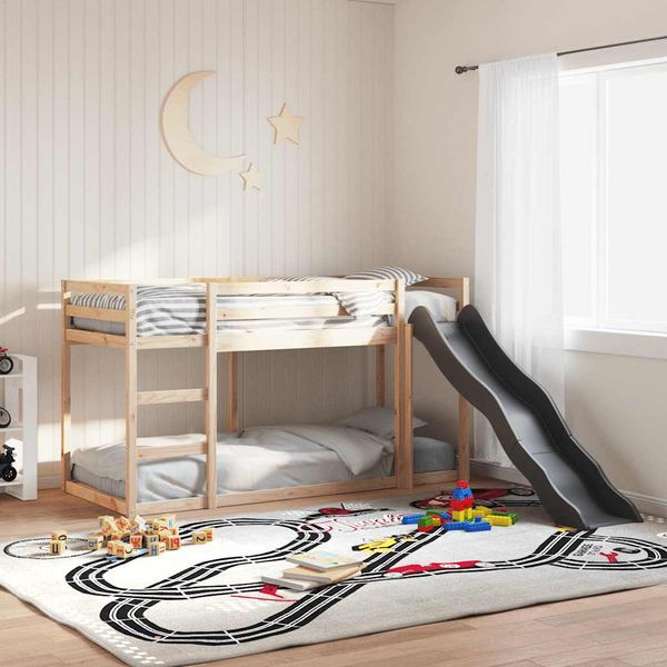vidaXL Poschodová posteľ so šmýkačkou a rebríkom 90x190 cm borovica