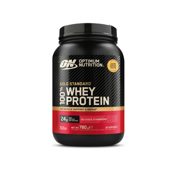 100% Whey Gold Standard - Optimum Nutrition, lahodná jahoda, 768 g