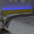 vidaXL Čelo postele s LED zelené 180x5x78/88 cm látka