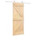 vidaXL Posuvné dvere 80 x 210 cm Borovicový masív Prírodná a biela