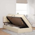 vidaXL Postel s úložným prostorem a matrací Krémová 90 x 190 cm Zamat