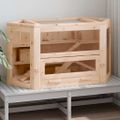 vidaXL Klietka pre škrečka 80x40x43 cm jedľové masívne drevo