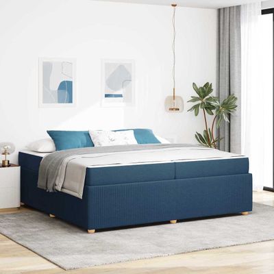 vidaXL Rám postele Modrá 200 x 200 cm látka