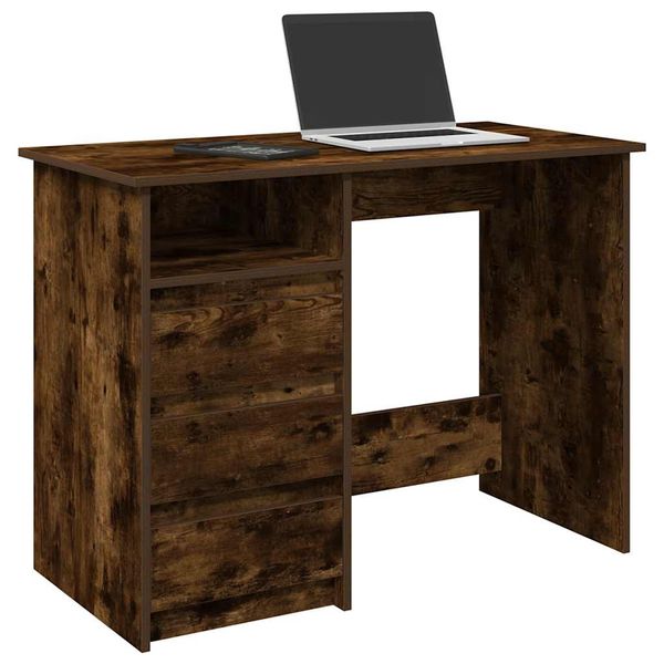 vidaXL Stôl dymový dub 102x50x75 cm kompozitné drevo