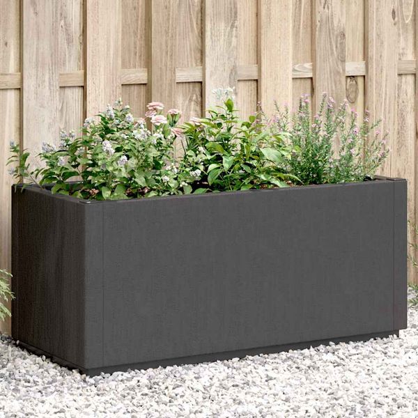 vidaXL Záhradný kvetináč tmavosivý 80x36x35 cm PP