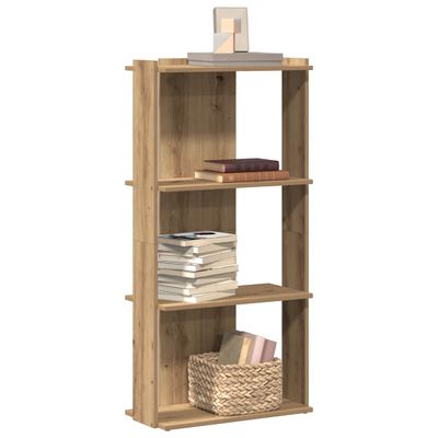 VidaXL Knižnica 3-poschodová Artisan Dub 60x30x120cm Konštrukcia dreva