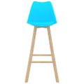 vidaXL Barové stoličky 4 ks modré PP a masívne bukové drevo