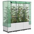 vidaXL Záhon s krytom na skleník ratanový vzhľad 120x40x123 cm