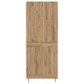 vidaXL Highboard Remeselný dub 69,5 x 34 x 180 cm Kompozitné drevo