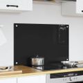 vidaXL Kuchynský obklad Čierna 80 x 50 cm tvrdené sklo