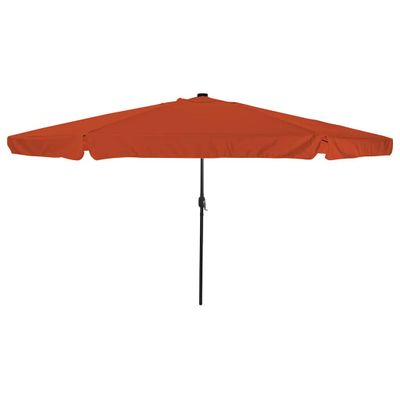 vidaXL Záhradný slnečník 395 x 395 x 245 cm Polyester Okrúhly Tehlová