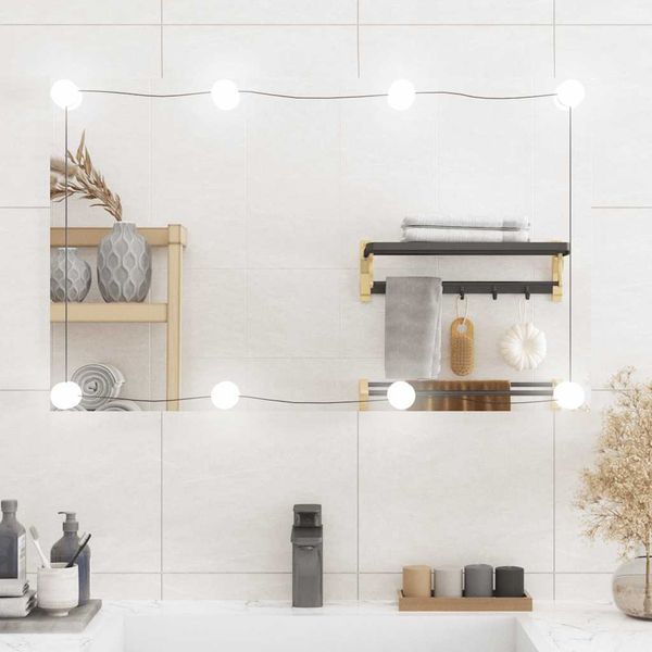 vidaXL Nástenné zrkadlo s LED svetlami 50x80 cm sklo obdĺžnik