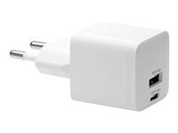 Síťový adaptér - 30 watt - PD - 2 výstupní konektory (USB, USB-C) - bílá - Evropa