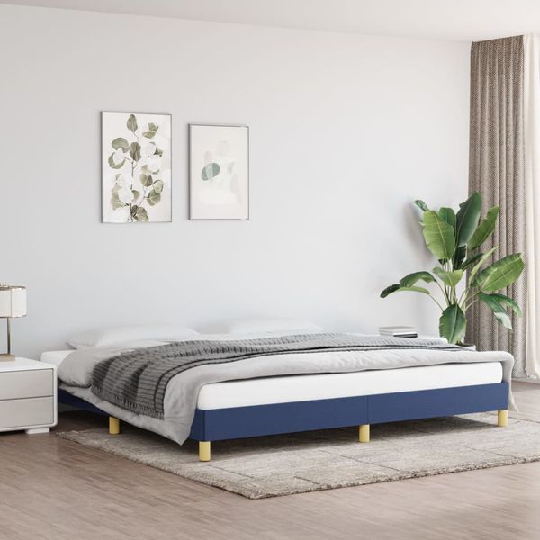 vidaXL Posteľ bez matraca modrá 200x200 cm látka