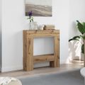vidaXL Obloženie krbu dub artisan 81x18x82 cm kompozitné drevo