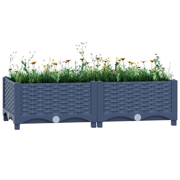vidaXL Vyvýšený záhon 80x40x23 cm polypropylén