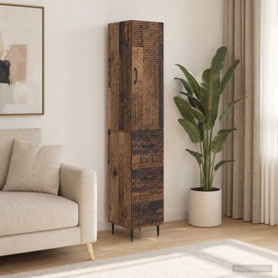vidaXL Sada skríň 2 ks 33 x 34,5 x 90 cm Kompozitné drevo Staré drevo