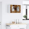vidaXL Nástenný sklenený kabinet LUCCA Dymový dub 60 x 31 x 40 cm
