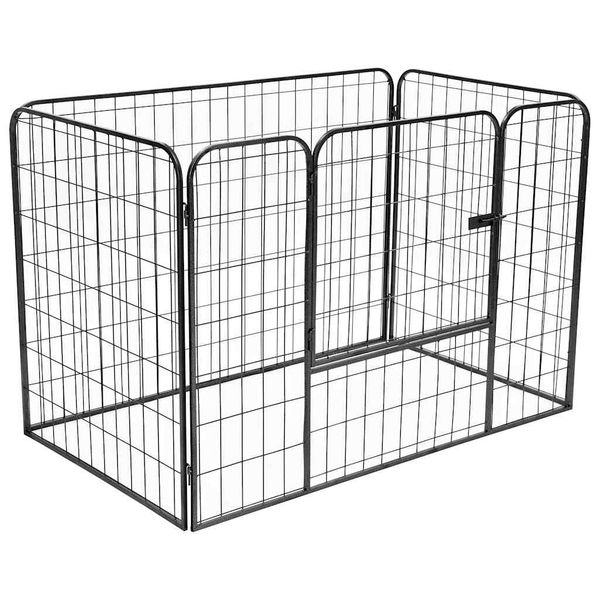 vidaXL Odolná ohrádka pre psov čierna 120x80x70 cm oceľová