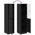 vidaXL Highboard Čierny dub 35 x 37 x 142 cm Kompozitné drevo