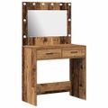 vidaXL Toaletný stolík Staré drevo 78,5 x 41 x 135 cm Kompozitné drevo