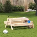 vidaXL Piknikový stôl s pieskoviskom pre deti, borovicový masív