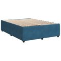 vidaXL Posteľ boxspring s matracom Tmavomodrá 140 x 200 cm Zamat