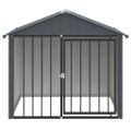 vidaXL Búda pre psa so strechou čierna 117x103x102 cm pozinkovaná oceľ