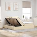 vidaXL Postel s úložným prostorem a matrací Krémová 180 x 200 cm