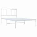 vidaXL Kovový rám postele s čelom biely 90x200 cm