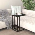 vidaXL Počítačový stolík čierny mramor 50x35x65 cm tvrdené sklo