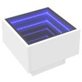 vidaXL Nočný stolík s nekonečnými LED biely 40x40x30 cm