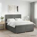 vidaXL Posteľ boxspring s matracom Tmavosivá 140 x 200 cm Látka