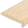 vidaXL Schodové rohože 5 ks 65x21x4 cm krémové s obdĺžnikovým okrajom