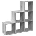 vidaXL Knižnica 3-poschodová sivá sonoma 99x29x99 cm kompozitné drevo