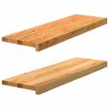 vidaXL Okenný parapet 2 ks svetlohnedá 80x30x2 cm dubový masív