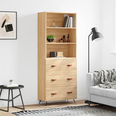 vidaXL Vysoká skrinka dub sonoma 69,5x34x180 cm spracované drevo