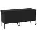 vidaXL Záhradný úložný box s kolieskami čierny 160x55x75 cm polyratan