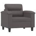 VidaXL Kreslo s podnožkou sivé 60 cm umelá koža