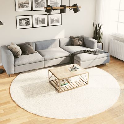 vidaXL Koberec OVIEDO, krátky vlas, béžový Ø 240 cm