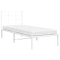 vidaXL Kovový rám postele s čelom biely 80x200 cm