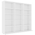 vidaXL Skrinka na CD, biela 100x23x89,5 cm, kompozitné drevo