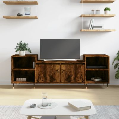 vidaXL TV skrinka dymový dub 160x35x55 cm spracované drevo